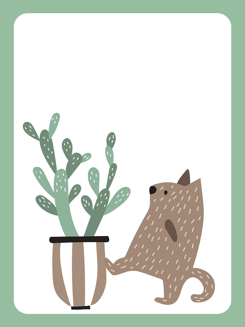 lamina Animalitos con Cactus 1