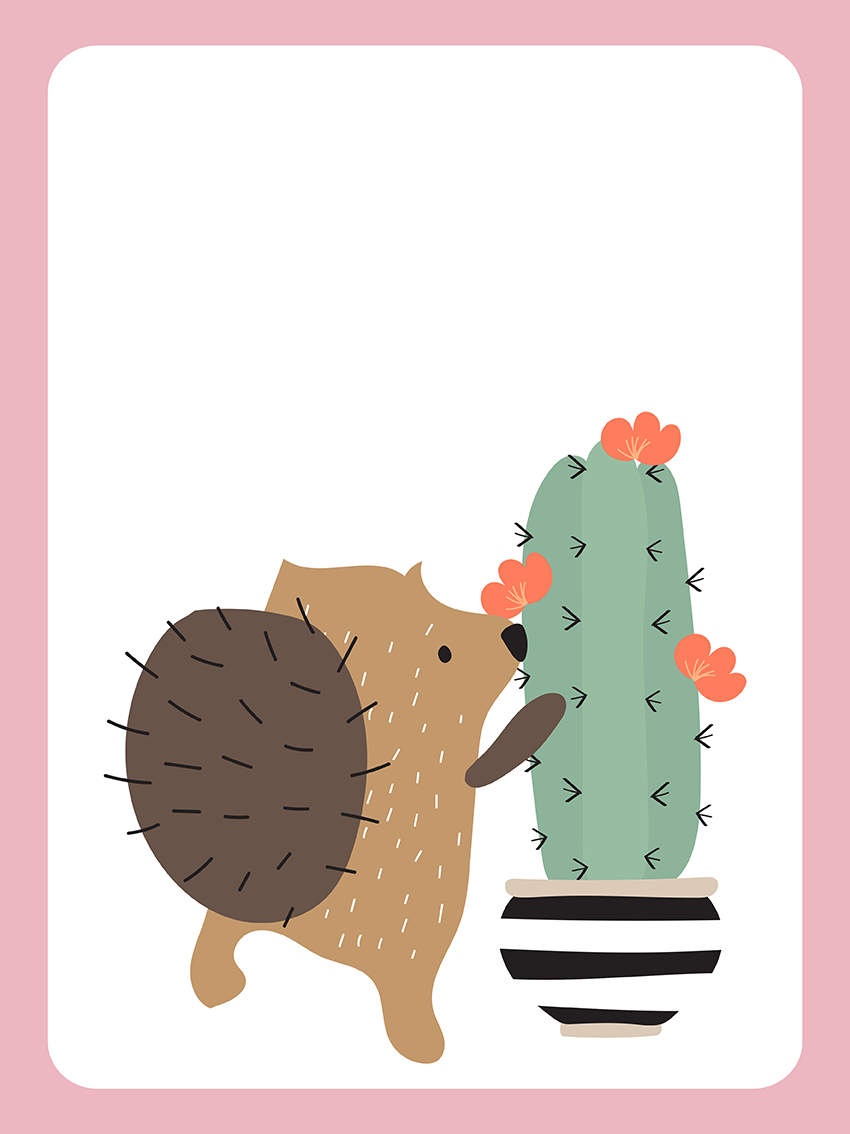 lamina Animalitos con Cactus 2