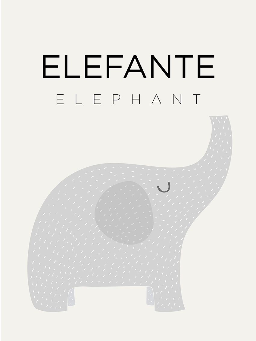 lamina Elefante Puntillista