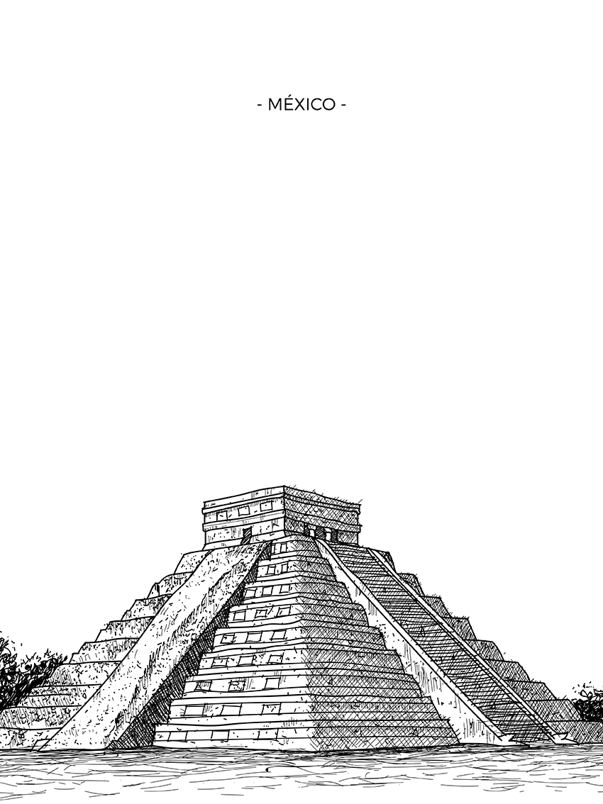 lamina Pirámide Azteca