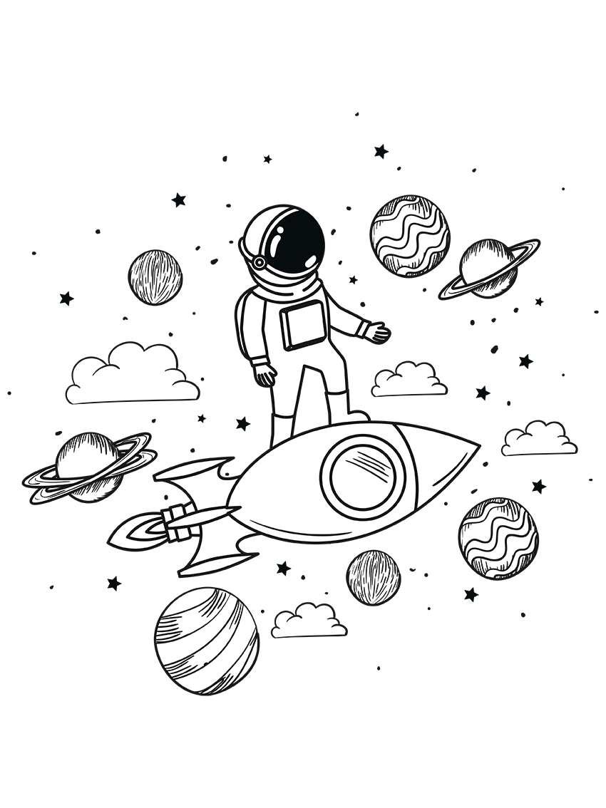 vinilo Astronauta y Planetas
