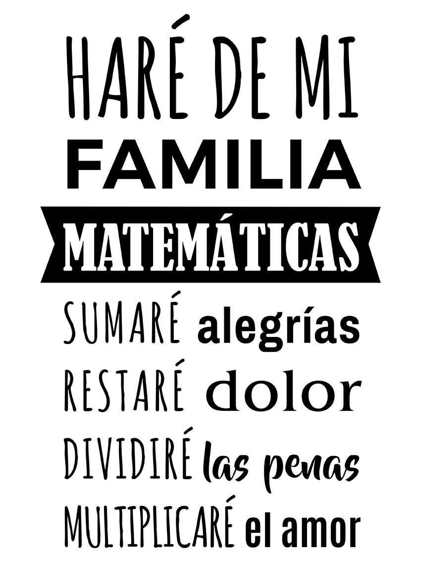 vinilo Haré de mi Familia Matemáticas