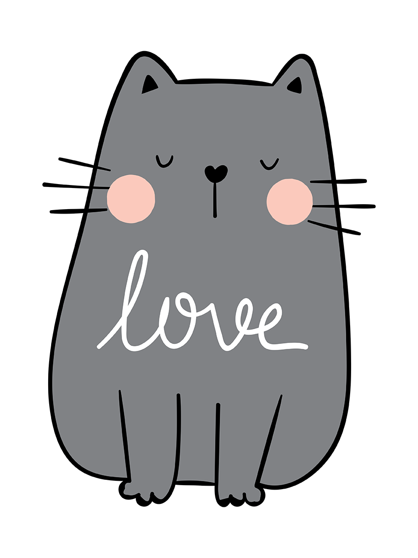 vinilo Gatito Gris Love